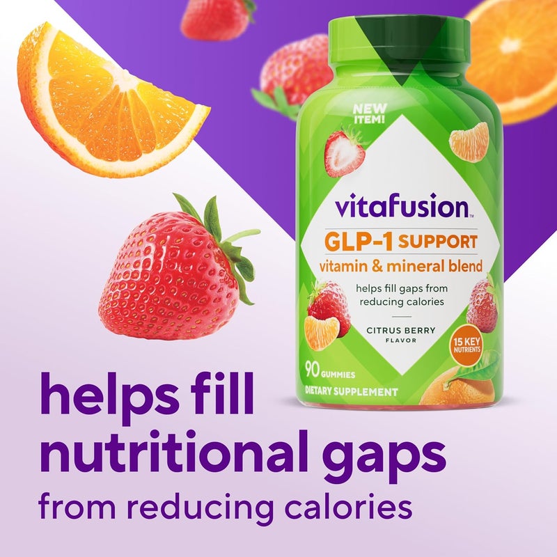 Vitafusion GLP1 Support Multivitamin Vitamin and Mineral Blend 15 Essential Nutrients Citrus Berry Flavor 90 Count 45 Day Supply - Image 2
