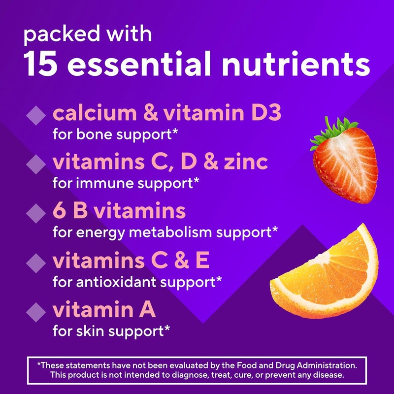 Vitafusion GLP1 Support Multivitamin Vitamin and Mineral Blend 15 Essential Nutrients Citrus Berry Flavor 90 Count 45 Day Supply - Image 4