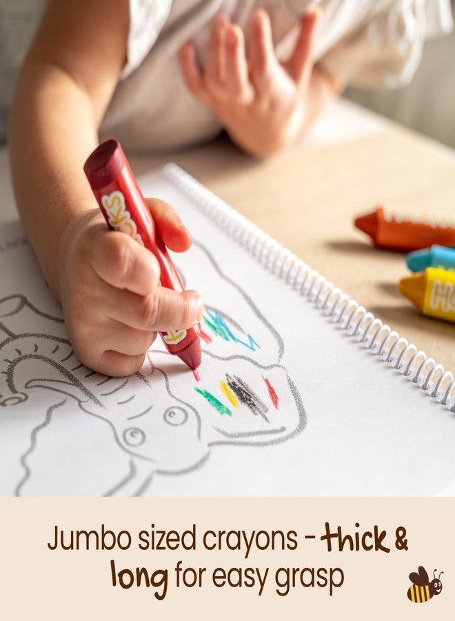 Honeysticks Super Jumbo Crayons (6 Pack) - 100% Pure Beeswax, Non Toxic Crayons for Toddlers 1-3, Extra Large Crayon Size, Easy to Hold and Use, Unbreakable Toddler Crayons, Eco-Friendly - Image 5