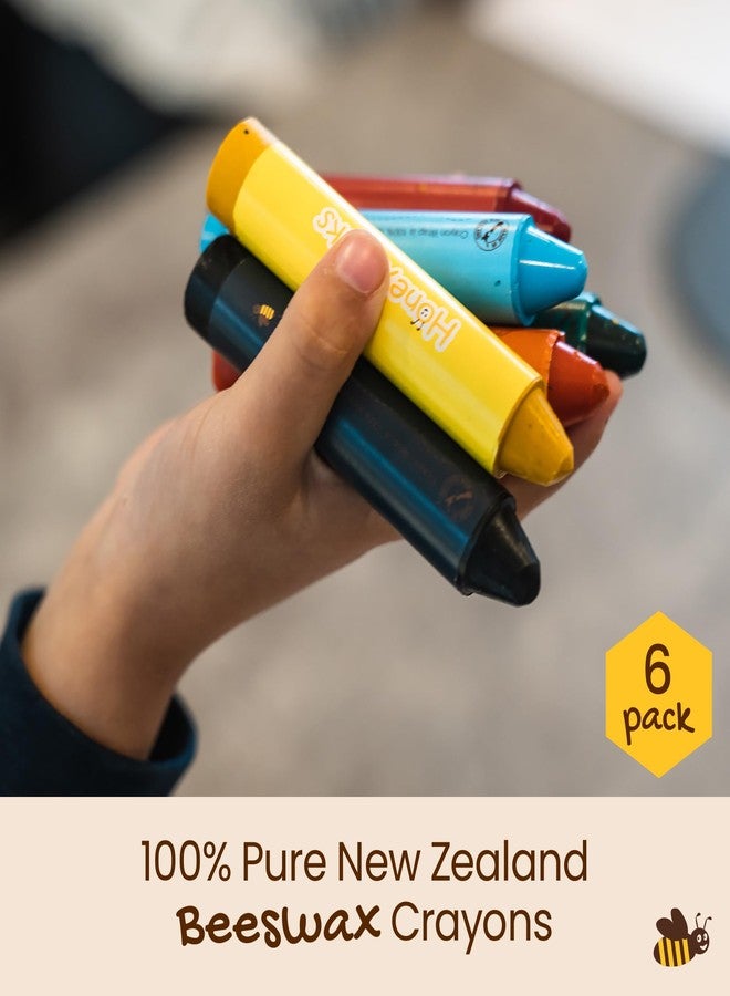 Honeysticks Super Jumbo Crayons (6 Pack) - 100% Pure Beeswax, Non Toxic Crayons for Toddlers 1-3, Extra Large Crayon Size, Easy to Hold and Use, Unbreakable Toddler Crayons, Eco-Friendly - Image 2