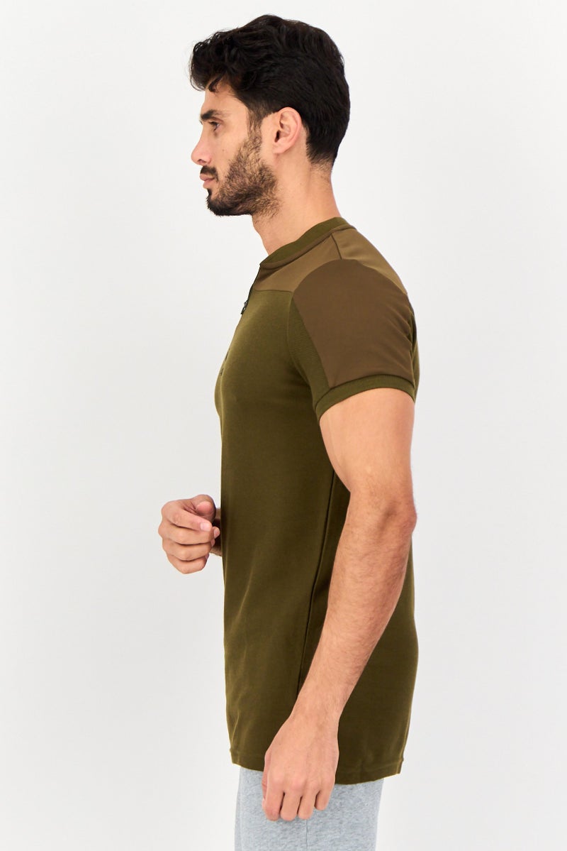 PUMA تي شيرت بولو قصير الأكمام للرجال، رياضي، خارجي، زيتوني داكن - Image 2