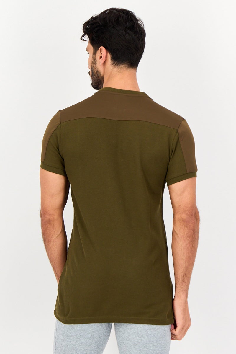 PUMA تي شيرت بولو قصير الأكمام للرجال، رياضي، خارجي، زيتوني داكن - Image 3