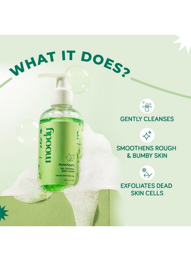  مودي غسول الجسم أكنيكسبرت 2% حمض الساليسيليك 5% النياسيناميد والشاي الأخضر يمنع حب الشباب في الجسم وينظف البشرة بعمق، خالٍ من البارابين والكبريتات، مناسب لجميع أنواع البشرة، جل استحمام للجسم 200 مل - Image 2