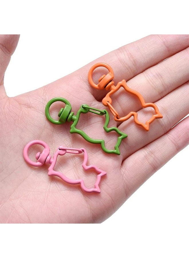 12PCS Colorful Metal Cat Design Spring Snap Keychain ，Clip Alloy Multicolor Metal Swivel Clasps， Swivel Lanyard Snap Hook，Colorful Keychain Lobster Clasps DIY Jewelry - Image 4