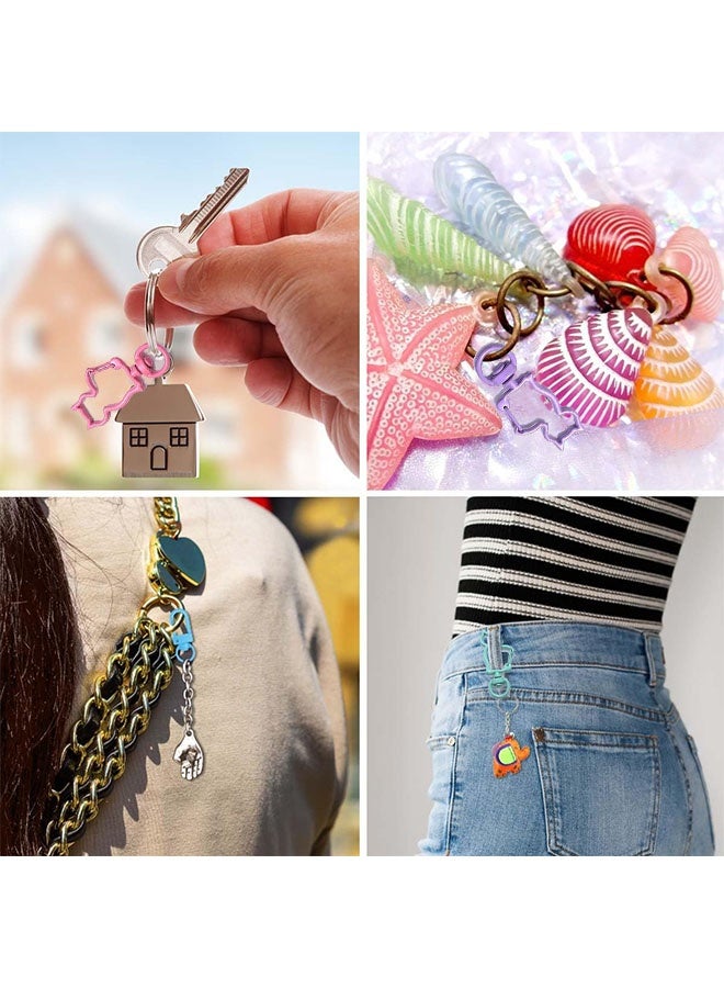 12PCS Colorful Metal Cat Design Spring Snap Keychain ，Clip Alloy Multicolor Metal Swivel Clasps， Swivel Lanyard Snap Hook，Colorful Keychain Lobster Clasps DIY Jewelry - Image 5