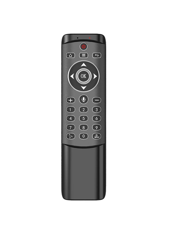HuHa 2.4 GHz Wireless Microphone Remote Control With Gyroscope IR Learning Backlit Air Mouse Black  - Image 1