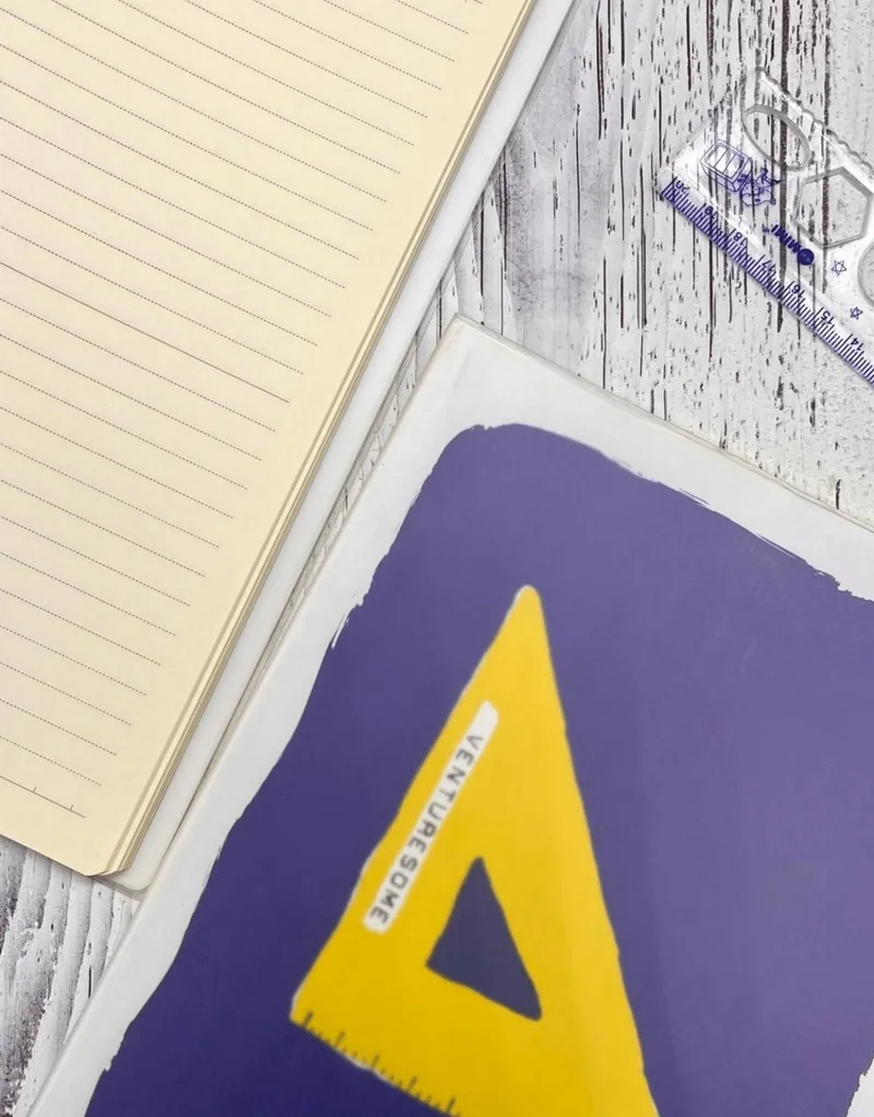 كاغيت جيمي دوكان Paper Ship Shop Miter Patterned Striped 96 Sheets Notebook Agenda Notebook School Notebook