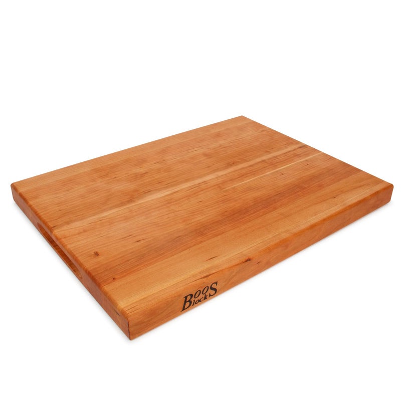 John Boos RBoard Series 20 x 15 Cherry Cutting Board 15 Thick Butcher Block  Wooden Reversible Kitchen Prep Chopping Slab wRecessed Finger Grips  Edge Grain Construction