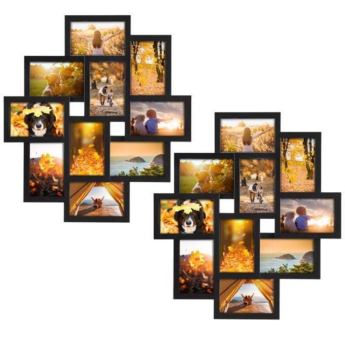 2 PACK 10 OPENING 4X6 BLACK COLLAGE PICTURE FRAMES SET FOR WALL DECOR MULTIPLE FRAMES DISPLAYS TEN 4 BY 6 INCH PHOTOS
