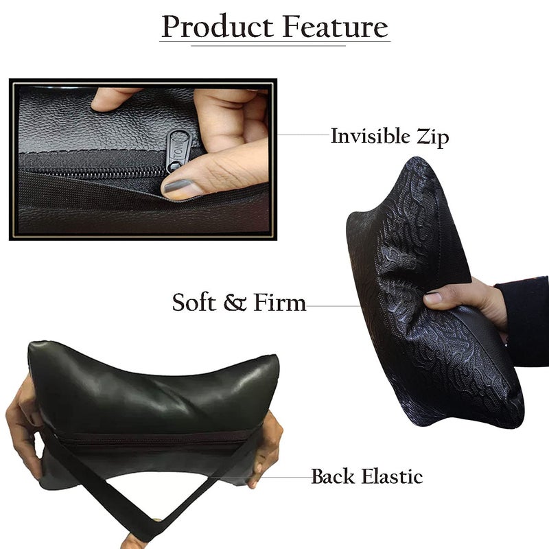 AutokraftZ AutokraftZ Classy and Soft Car Neck Rest Pillow Abstract Print in BlackSet of 4 for Mondeo_PR523  - Image 3
