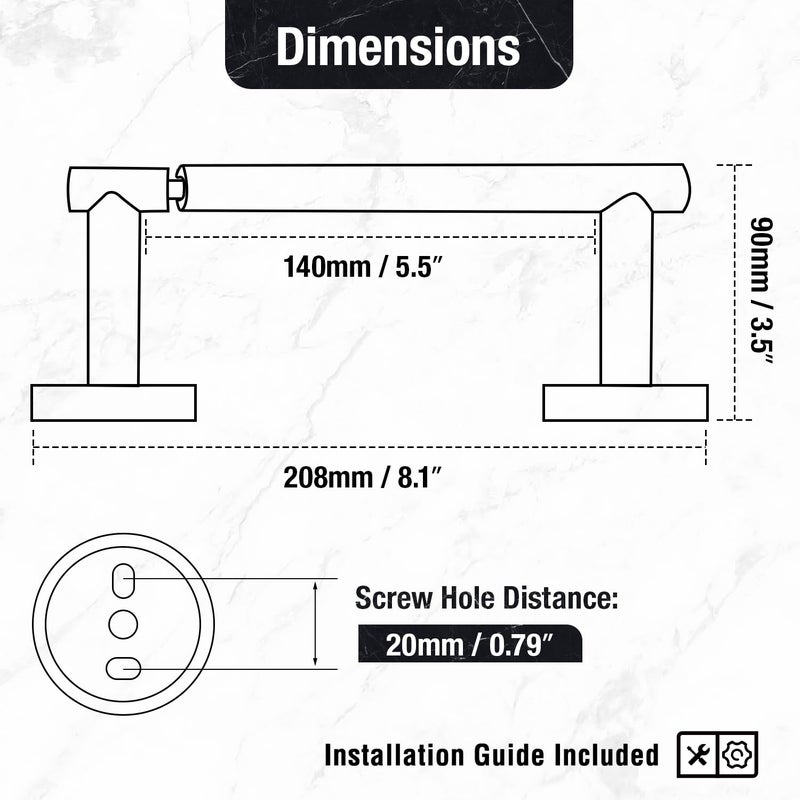 HITSLAM TOLIET PAPER MOUNT MATTE Matte Black Double Posting Povoting Paper Paper Roll Holder SS304 - Image 1