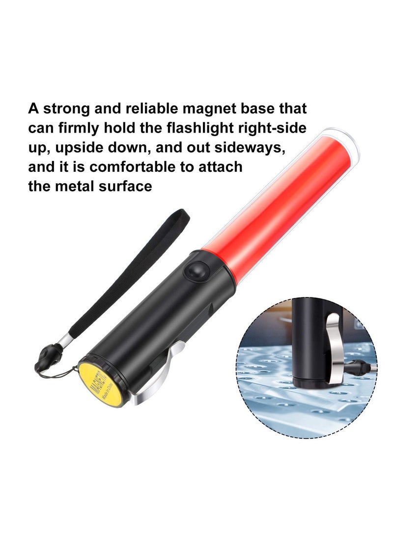 Y&D - Traffic Wand, 2 Pieces LED Light Signal Safety Wand Work Flashlight with Flashing Modes & Lanyard, Emergency for Outdoor Camping Hiking, 11 Inch - Image 1