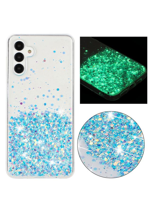 erorex Case For Samsung Galaxy A34 5G Transparent Frame Noctilucent Glitter Powder TPU Phone Case - Image 1