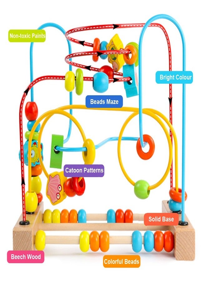 Timy First Bead Maze Roller Coaster Wooden Educational Circle Toy for Toddlers - Image 3