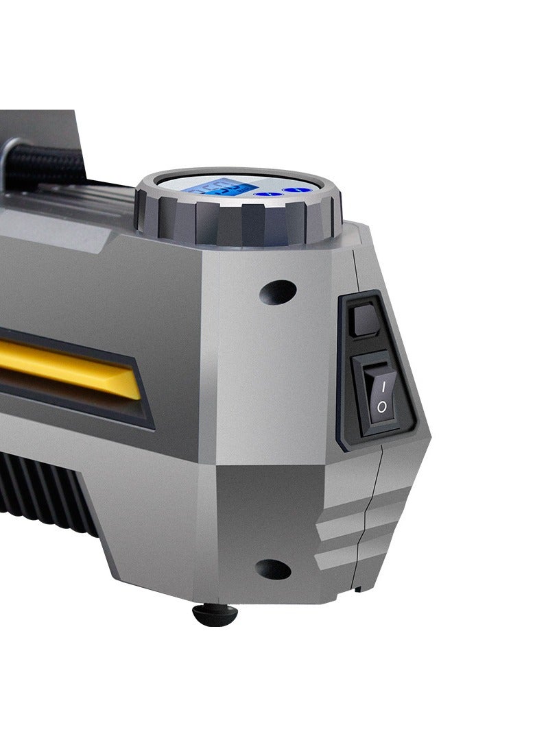 مضخة هواء محمولة لإطارات السيارة والاكسسوارات السيارة تعمل بالتيار المستمر 12 فولت مع عداد ضغط رقمي يصل إلى 100 رطل لكل بوصة مربعة، مزودة بضوء للطوارئ، وتستخدم أيضًا للدراجات والبالونات - Image 5