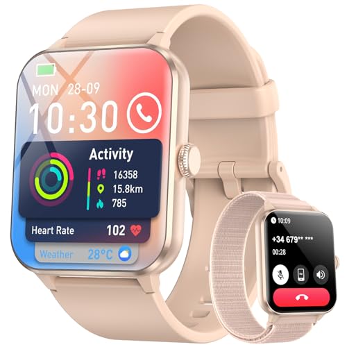 Blackview 2026 Fitness Tracker AnswerMake Calls Smart Watch for Men and Women with Heart RateSpO2Sleep Monitor2 Straps 100 Sports Modes IP68 Waterproof Activity Tracker for AndroidiPhone - Image 1
