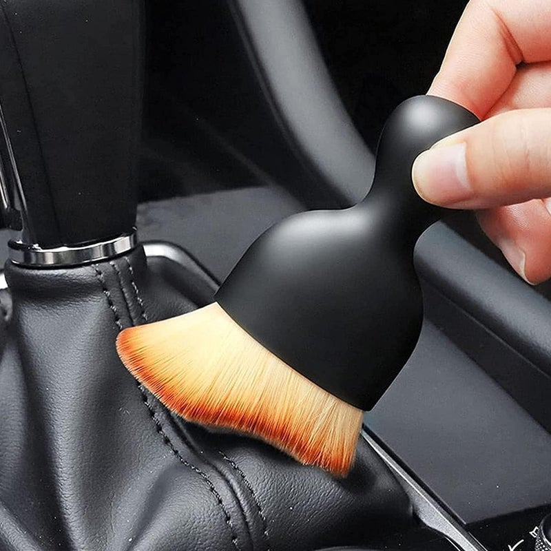 BEANPRECOY 2 Pcs Car Interior Cleaning Tool Brush with Cover – Soft Hair Removal & Detailing Brushes, Scratch-Free Auto Interior Cleaning Kit for Dust, Vents, Dashboard - Image 3