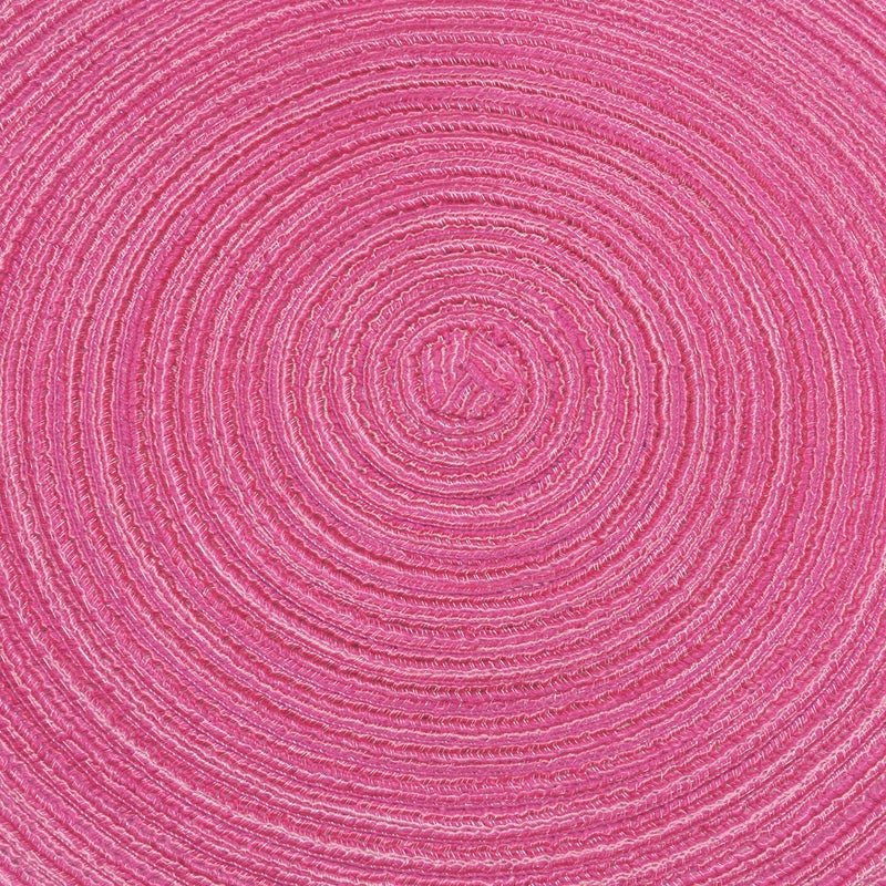 SHACOS Round Braided Placemats Set of 6 Cotton Round Place Mats 15 inch Washable Table Mats for Holiday Party (Hot Pink, 6) - Image 4