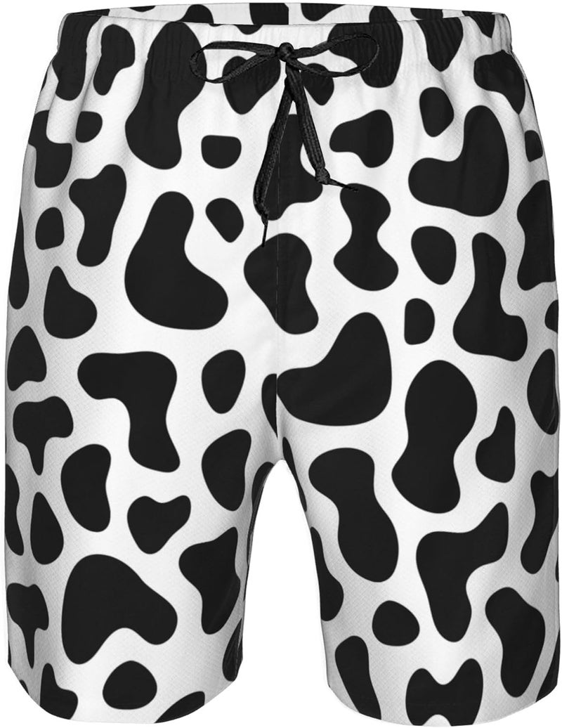 SAPOY Men's Board Shorts Cow Print Quick Dry Swim Trunks Beach Shorts with Pockets - Image 1