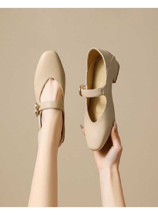 RED DRAGONFLY Sheepskin Insole] Spring 2026 New Arrival Buckle Mary Jane Shoes Women Two-way Wear Shallow Vocation Flats - Image 1