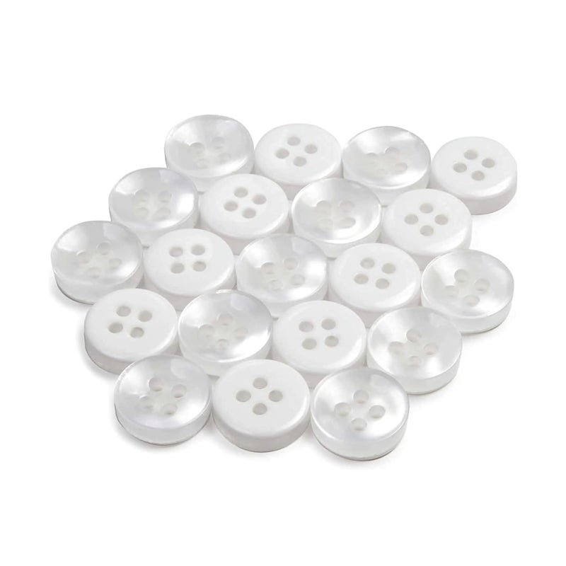 CLEZARO CLEZARO 150 Pieces White Buttons Used for Shirt Making Dressmaking Blouses and Craft Projects P03  - Image 1
