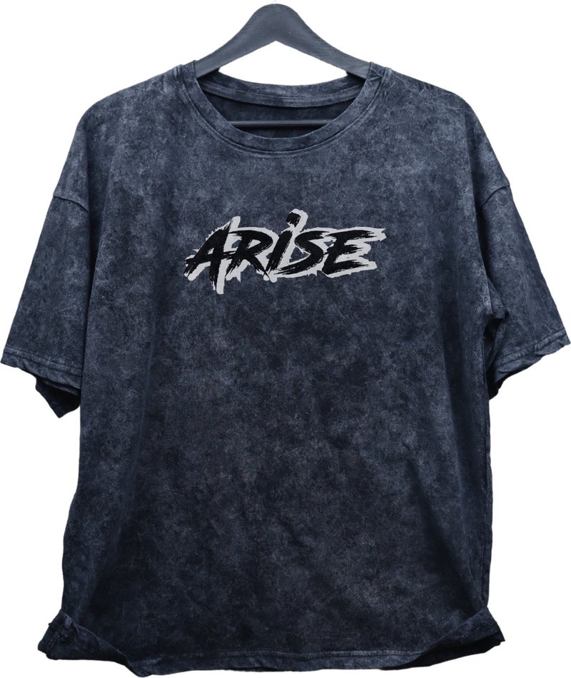 Fuddy Moda Oversize Arise Anime Back Printed Washed T-Shirt, Unisex Solo Leveling Printed Distressed T-Shirt  - Image 5
