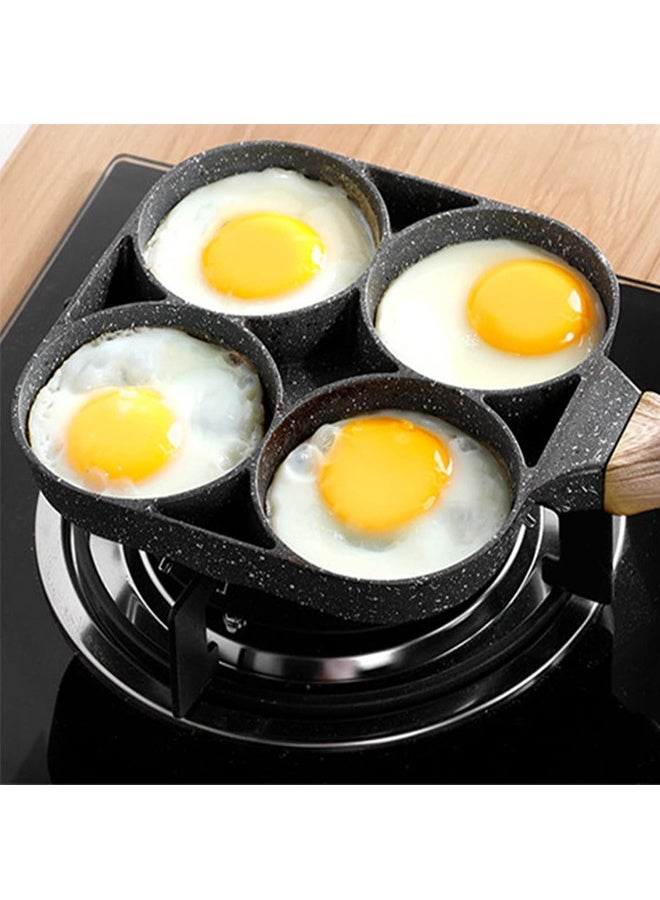 4-Cup Non-Stick Fried Egg Frying Pan, 13.5 x 7 Inch Multi-Hole Poached Egg & Pancake Skillet, Omelet Burger Maker, Compatible with Gas Stove and Induction Cooktop for Home Kitchen & Outdoor Camping - Image 3
