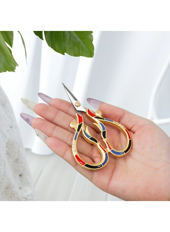 Premium Stainless Steel Orchid Embroidery Scissors Red Black Blue Handcrafted for Tea Bags and Craft Projects Durable Precision Cutting Tool for Home Use - Image 2
