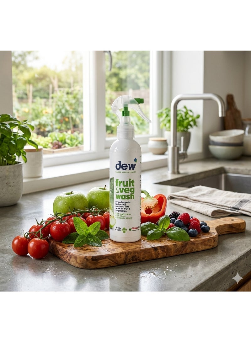 Dew Kinder Safer Fruit and Veggie Cleaner Spray 250ml | Hypoallergenic & Chemical Free | Effective Pesticide and Bacteria Remover - Image 5