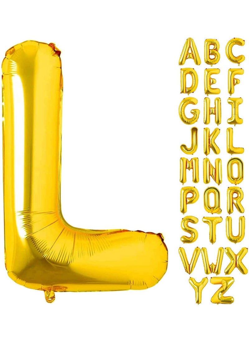 Goldedge 32 Inch Giant Gold  Letter L Foil Helium Balloons Big Single Mylar Balloon Birthday Party Decoration Supply Baby Shower (Gold L)  - Image 1