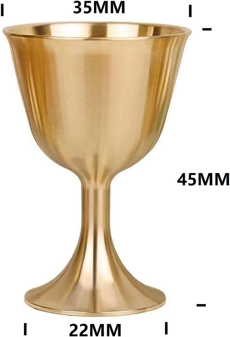 كأس النبيذ، كأس، أكواب الشرب كوكتيل نحاسي نقي بار كي تي في ويسكي نحاس أصفر - Image 3