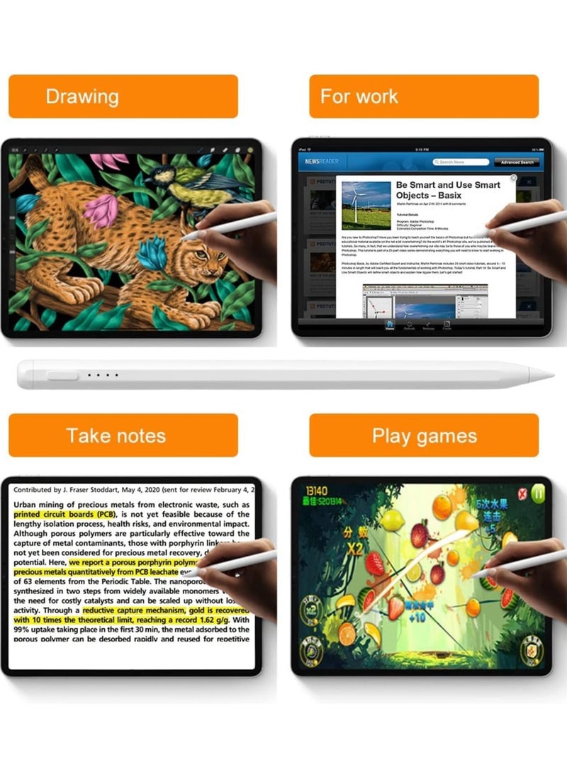 MMG - Stylus Pen for iPad with Palm Rejection, Active Pencil Compatible with (2018-2022) Apple iPad Pro (11/12.9 Inch),iPad Air 3rd/4th Gen,iPad 6/7/8th Gen,iPad Mini 5th Gen for Precise Writing/Drawing - Image 1