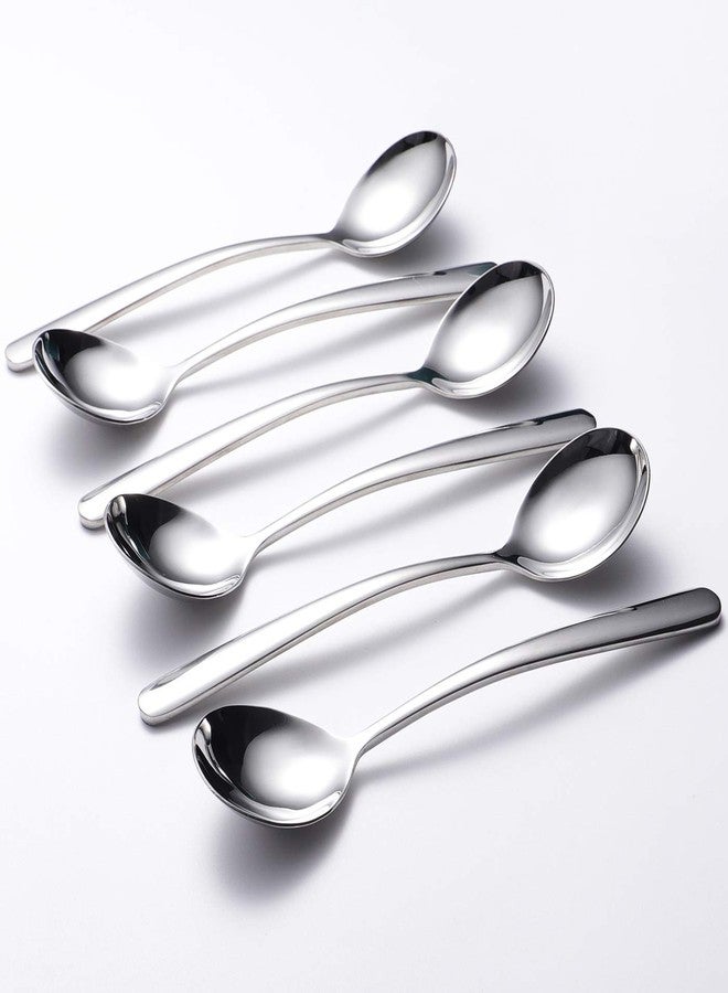Ironx Soup Spoons 6-Pack 18/10 Stainless Steel Big, Large and Heavy Duty Round Spoons Elegance Series 7.7 Inch Long 2.2 Ounces Weight by IRONX (biggest soup spoons) - Image 1