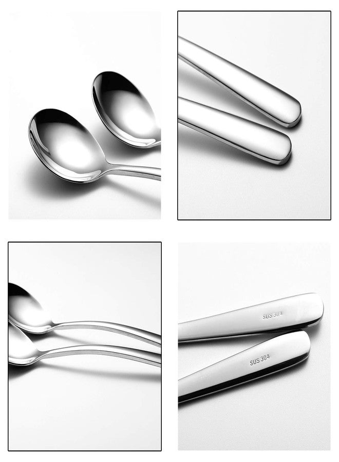 Ironx Soup Spoons 6-Pack 18/10 Stainless Steel Big, Large and Heavy Duty Round Spoons Elegance Series 7.7 Inch Long 2.2 Ounces Weight by IRONX (biggest soup spoons) - Image 3