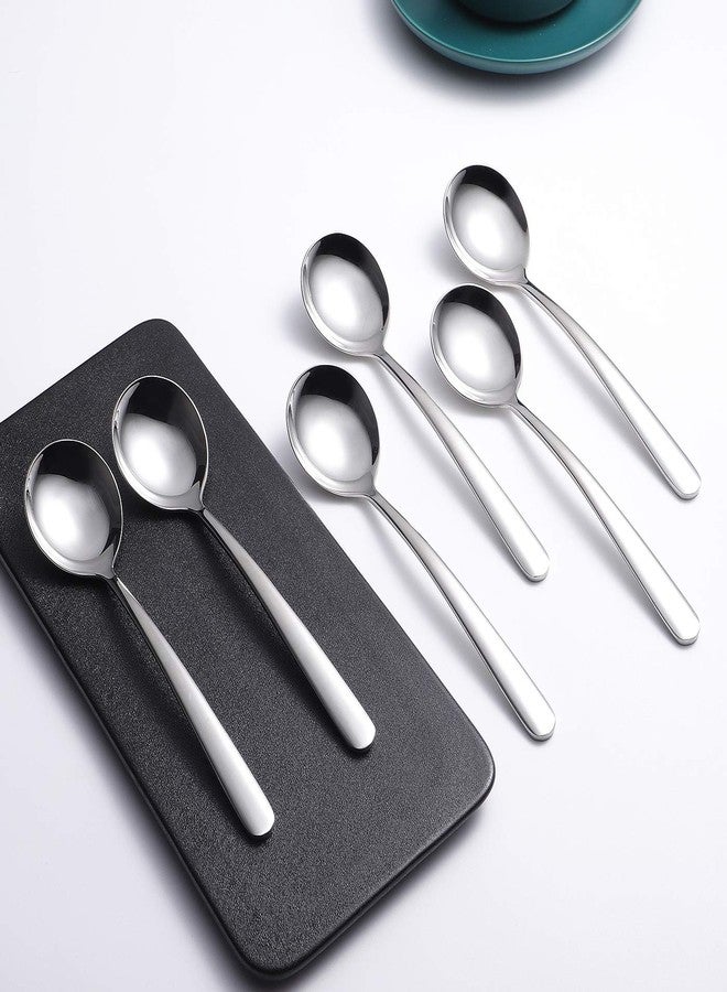 Ironx Soup Spoons 6-Pack 18/10 Stainless Steel Big, Large and Heavy Duty Round Spoons Elegance Series 7.7 Inch Long 2.2 Ounces Weight by IRONX (biggest soup spoons) - Image 4