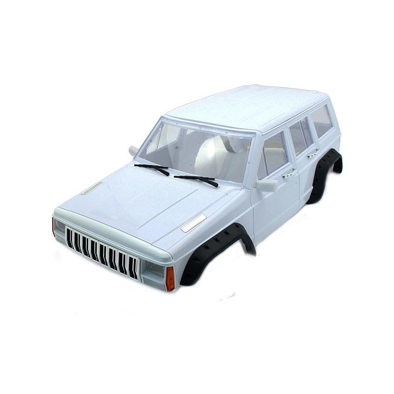 YSKMLOLP RC Car Hard Body Shell Kit,313mm Wheelbase Cherokee Body Car Shell for 1/10 RC Crawler Axial SCX10 & SCX10 II 90046 90047 TRX4 Kit (White) - Image 4