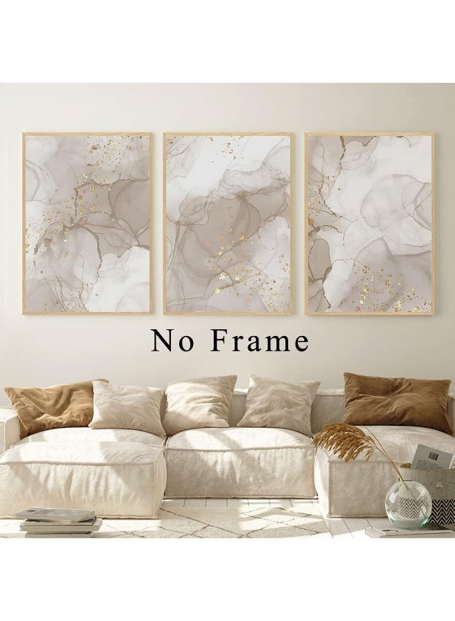 Home Trove Marble Wall Painting Gold Foil Canvas Painting White and Gold Wall Art Canvas Marble Canvas Wall Art Beige Abstract Painting Marble Texture Wall Art Minimalist Abstract Art Prints 16x24inchx3 No Frame  - Image 4