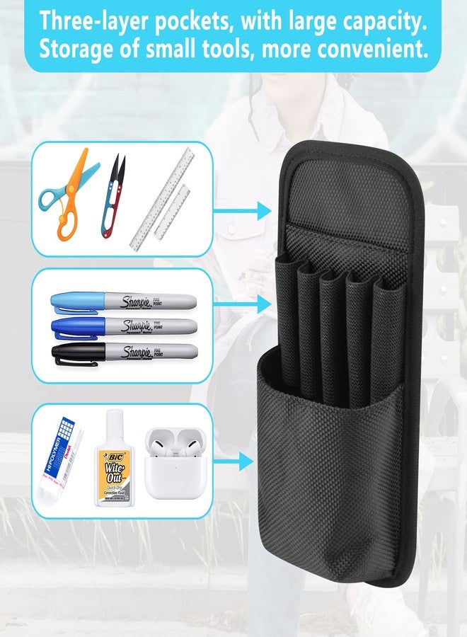 Homakover 1680D Nylon Belt Pen Holder Multifunctional Adjustable Pencil Holder Pouch Pen Sleeve Case for Sharpie Fine Point, Rulers and Scissors (Black) - Image 4