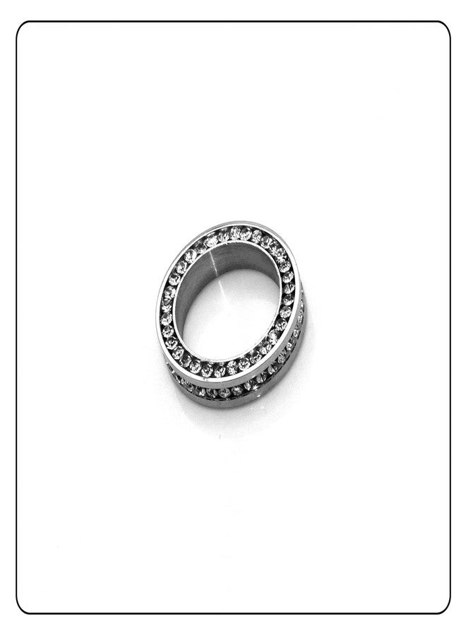Fusamk Fashion Iced Out Ring Stainless Steel Band Ring(Steel(9)) - Image 5