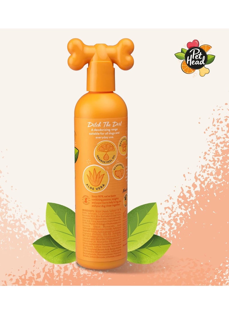 PET HEAD Dog Shampoo 300ml Ditch the Dirt Orange Scent Best Dog Shampoo for Smelly Dogs Deep Cleans Removes Odours Deodorising Vegan Pet Shampoo Professional Grooming Gentle Formula for Puppies  - Image 2