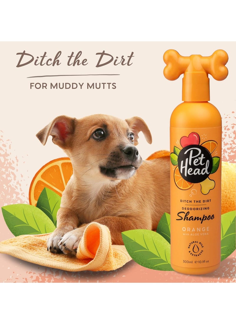 PET HEAD Dog Shampoo 300ml Ditch the Dirt Orange Scent Best Dog Shampoo for Smelly Dogs Deep Cleans Removes Odours Deodorising Vegan Pet Shampoo Professional Grooming Gentle Formula for Puppies  - Image 4