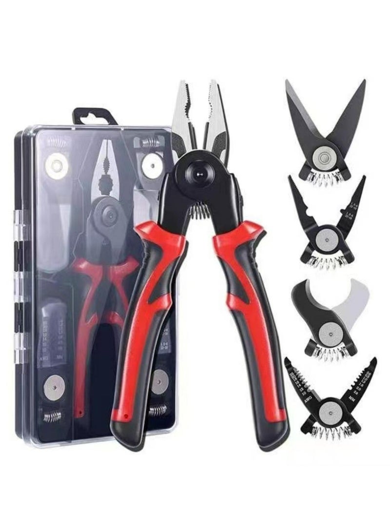 دينكس 5 في 1 مجموعة أدوات كماشة، كماشة لتكسير الأسلاك، كماشة ذات الأنف المدور، أدوات تعرية محمولة - Image 2