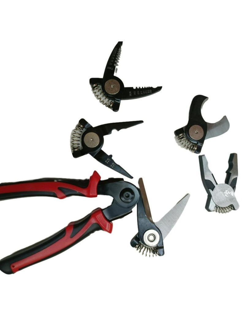 دينكس 5 في 1 مجموعة أدوات كماشة، كماشة لتكسير الأسلاك، كماشة ذات الأنف المدور، أدوات تعرية محمولة - Image 3