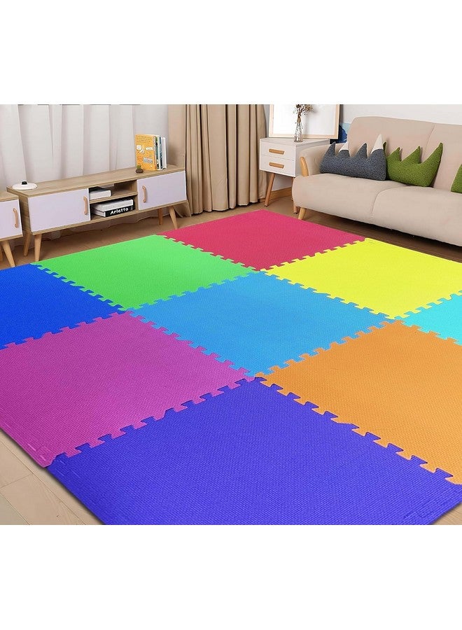 Multicolor Diamond Play Mat For Kids, Baby Interlocking Play Mat For Crawling And Playing - Protective Interlocking Tile For Kids- 60X60Cm - 11Mm Thickness, Multi (Pack Of 6-24 Sq Ft Area)