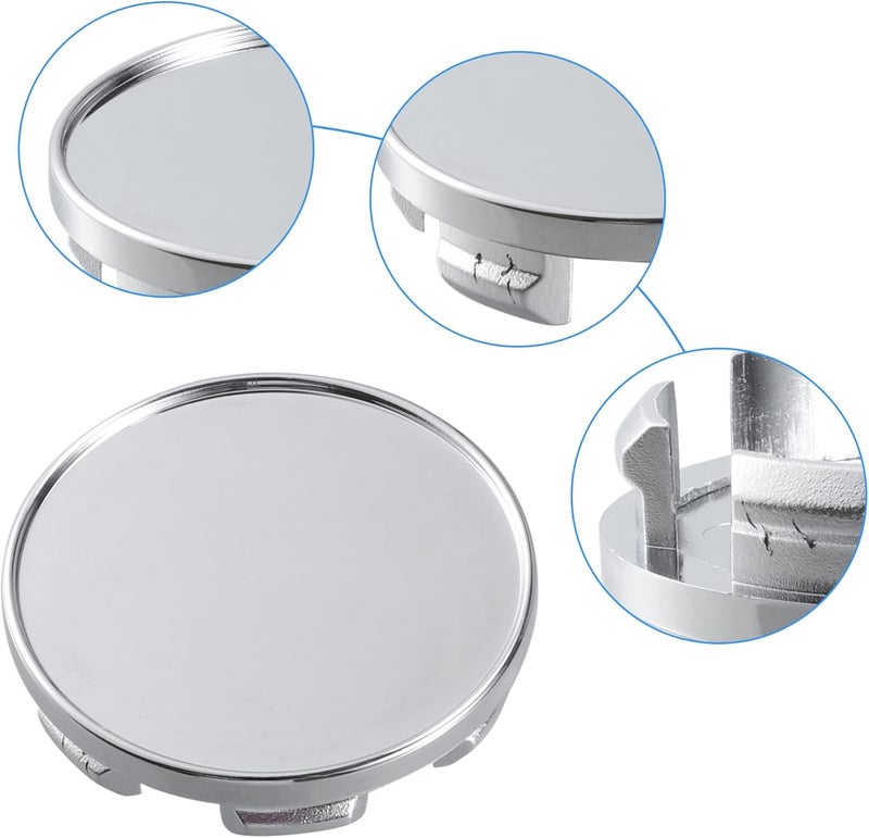 ACROPIX 53mm 6 Clips Wheel Rim Hub Center Caps Cover Silver Tone - Pack of 4 - Image 4