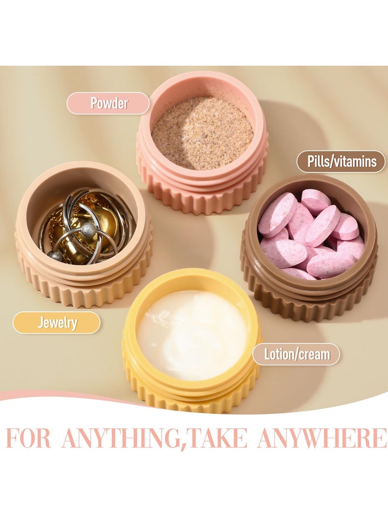 SYOSI 4 Pcs Travel Containers for Toiletries 0.68 oz Small Silicone Cream Jars with Plastic Cap Lids Small Travel Size Empty Makeup Containers Leak Proof for Cosmetic Body Hand Skin Cream Bottles - Image 5