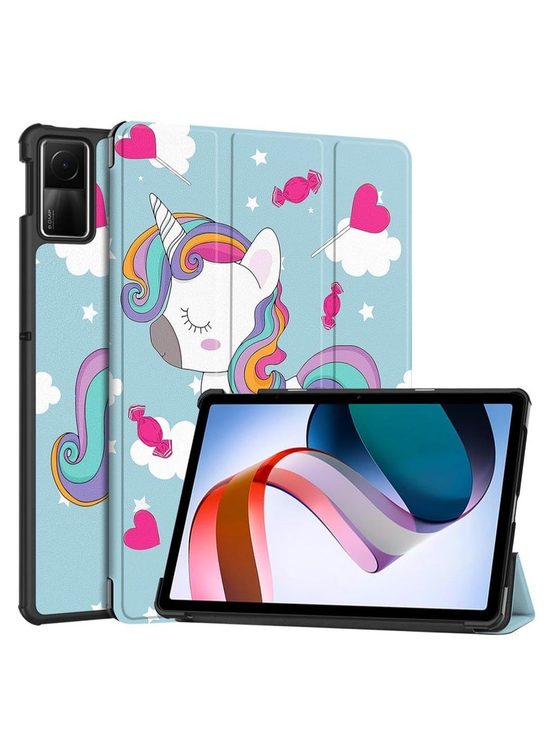 عام حافظة تابلت متوافقة مع حافظة شاومي ريدمي باد سي 11 بوصة 2023 حافظة ذكية ثلاثية الطي ، حافظة ظهر صلبة للكمبيوتر الشخصي حافظة رفيعة زوايا مشاهدة متعددة حامل مع حافظة وسادة نوم للاستيقاظ التلقائي - Image 1