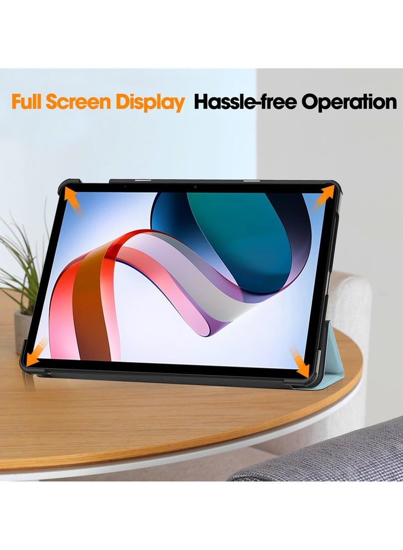 عام حافظة تابلت متوافقة مع حافظة شاومي ريدمي باد سي 11 بوصة 2023 حافظة ذكية ثلاثية الطي ، حافظة ظهر صلبة للكمبيوتر الشخصي حافظة رفيعة زوايا مشاهدة متعددة حامل مع حافظة وسادة نوم للاستيقاظ التلقائي - Image 2