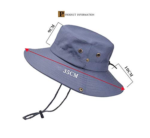GUSTAVE Synthetic® Hat For Men - Adjustable, Wide Brim UV Protection Bucket Hat, Waterproof Fishing Hat, Foldable Bucket Style For Outdoor Activities, Fits 56-60cm Head Size, Blue - Image 4
