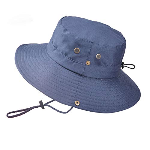 GUSTAVE Synthetic® Hat For Men - Adjustable, Wide Brim UV Protection Bucket Hat, Waterproof Fishing Hat, Foldable Bucket Style For Outdoor Activities, Fits 56-60cm Head Size, Blue - Image 1